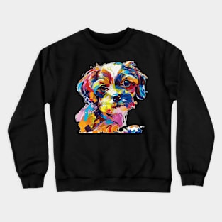 Puppy Colorful Pop art design for Dog Lover Crewneck Sweatshirt